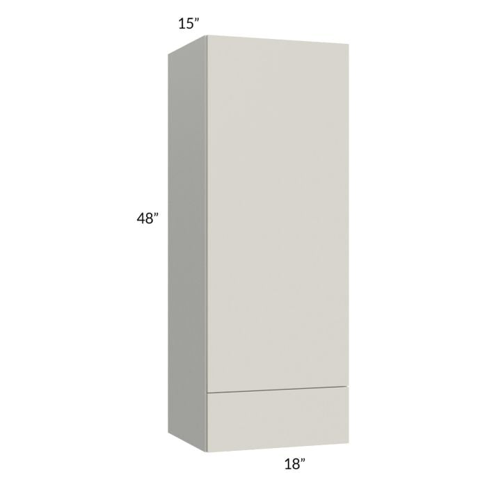RTA Milan Beige Matte 18" x 48" x 15" Wall Cabinet-Left Hinged with Drawers and 2 Finished End Panels