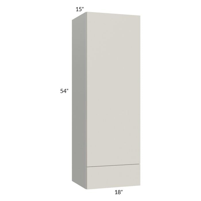 RTA Milan Beige Matte 18" x 54" x 15" Wall Cabinet-Left Hinged with Drawers and 1 Finished End Panel