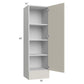 RTA Milan Beige Matte 18" x 60" x 15" Wall Cabinet-Left Hinged with Drawers and 1 Finished End Panel