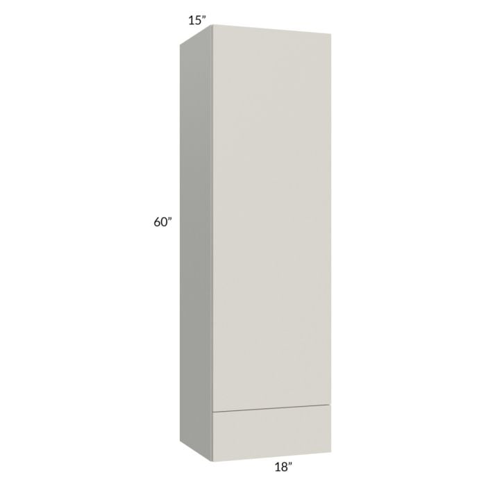 RTA Milan Beige Matte 18" x 60" x 15" Wall Cabinet-Right Hinged with Drawers and 1 Finished End Panel
