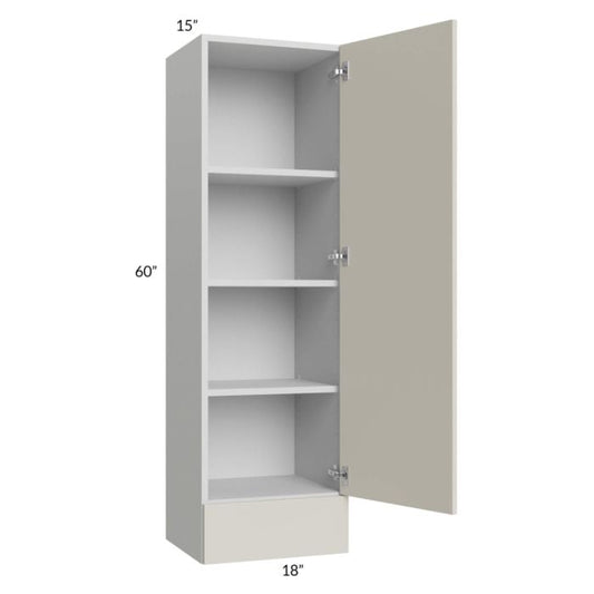 RTA Milan Beige Matte 18" x 60" x 15" Wall Cabinet-Right Hinged with Drawers