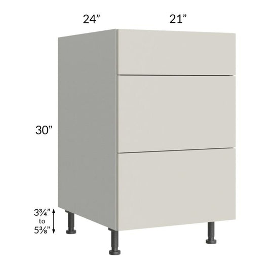 RTA Milan Beige Matte 21" 3-Drawer Base Cabinet