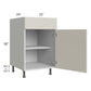 RTA Milan Beige Matte 21" Base Cabinet-Left Hinged with Trash Can Pullout