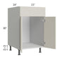 RTA Milan Beige Matte 21" Sink Base Cabinet-Left Hinged