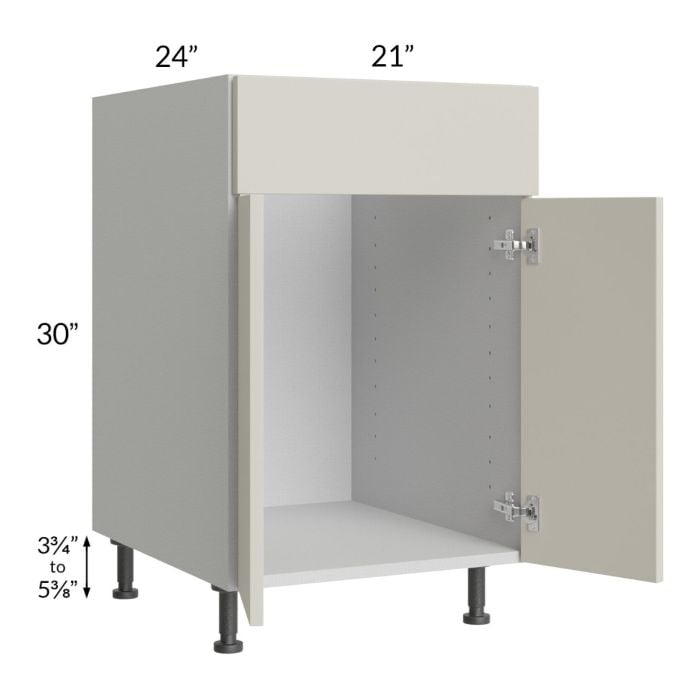 RTA Milan Beige Matte 21" Sink Base Cabinet-Left Hinged