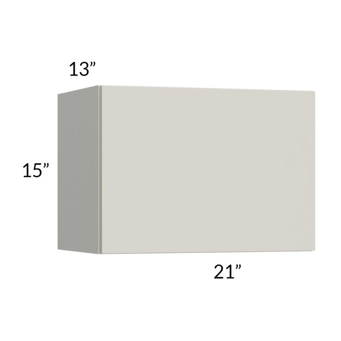 RTA Milan Beige Matte 21" x 15" Lift-Up Door Wall Cabinet with 1 Finished End Panel