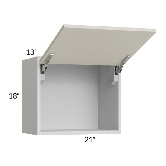 RTA Milan Beige Matte 21" x 18" Lift-Up Door Wall Cabinet with 2 Finished End Panels
