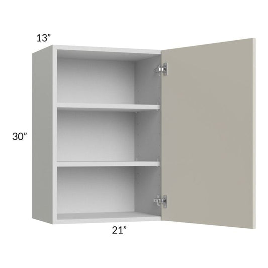 RTA Milan Beige Matte 21" x 30" Wall Cabinet-Right Hinged with 1 Finished Side