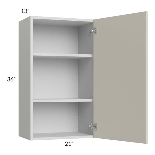 RTA Milan Beige Matte 21" x 36" Wall Cabinet-Right Hinged with 2 Finished Sides