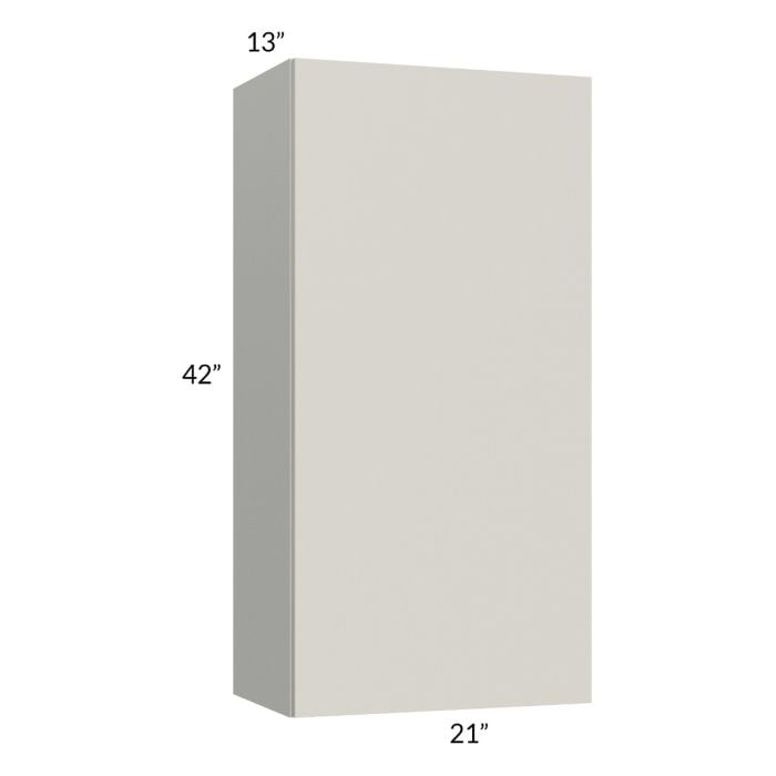 RTA Milan Beige Matte 21" x 42" Wall Cabinet-Right Hinged with 1 Finished Side