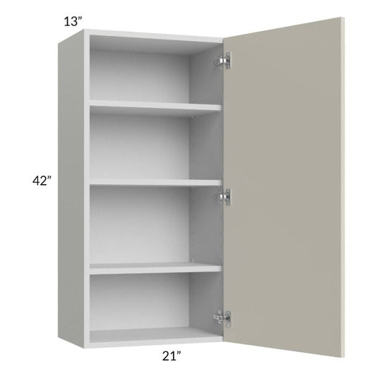RTA Milan Beige Matte 21" x 42" Wall Cabinet-Right Hinged with 2 Finished Sides
