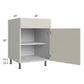 RTA Milan Beige Matte 24" Base Cabinet (1 door)-Left Hinged with 2 Roll Out Trays