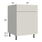 RTA Milan Beige Matte 24" Base Cabinet (1 door)-Right Hinged with 1 Finished Side and 1 Roll Out Tray
