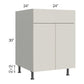 RTA Milan Beige Matte 24" Base Cabinet with 1 Finished Side and 1 Roll Out Tray