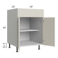 RTA Milan Beige Matte 24" Base Cabinet with 1 Finished Side