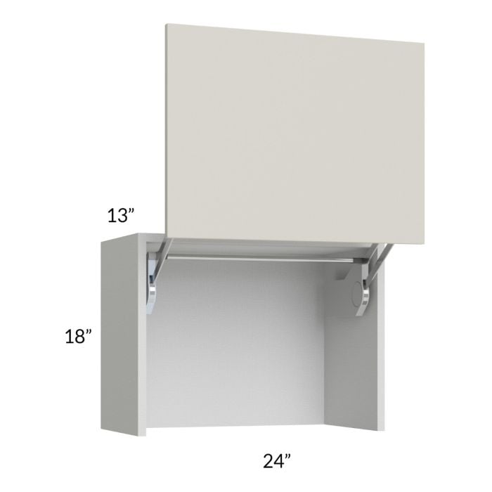 RTA Milan Beige Matte 24" Countertop Wall Appliance Cabinet with 1 Finished End Panel