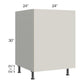 RTA Milan Beige Matte 24" Full Height Door Base Cabinet (1 door)-Right Hinged