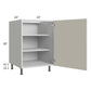RTA Milan Beige Matte 24" Full Height Door Base Cabinet (1 door)-Right Hinged