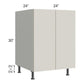 RTA Milan Beige Matte 24" Full Height Door Base Cabinet with 1 Finished Side and 1 Roll Out Tray