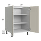 RTA Milan Beige Matte 24" Full Height Door Base Cabinet with 1 Finished Side and 2 Roll Out Trays