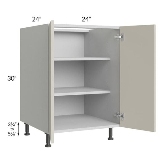 RTA Milan Beige Matte 24" Full Height Door Base Cabinet with 2 Finished Sides and 2 Roll Out Trays