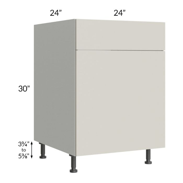 RTA Milan Beige Matte 24" Sink Base Cabinet (1 door)-Right Hinged
