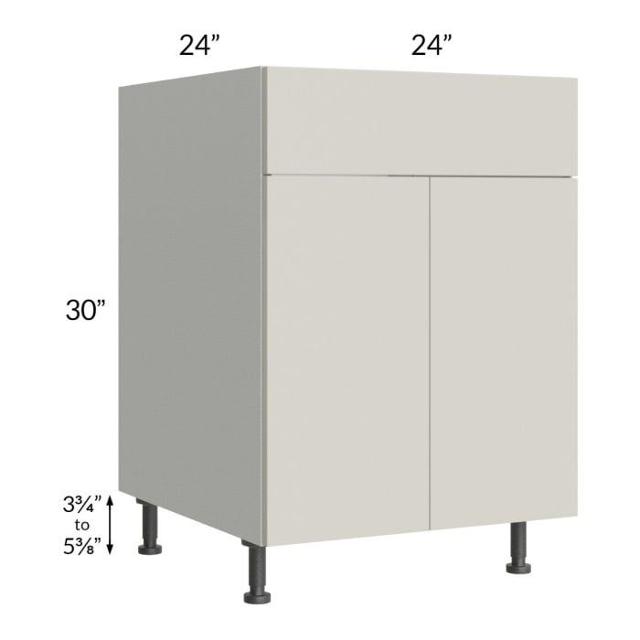 RTA Milan Beige Matte 24" Sink Base Cabinet with 1 Finished Side