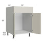 RTA Milan Beige Matte 24" Sink Base Cabinet with 1 Finished Side and Sink Tilt-Out