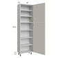 RTA Milan Beige Matte 24" x 13" x 84" Pantry Cabinet (2 doors, 13" depth) with 1 Finished Side