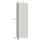 RTA Milan Beige Matte 24" x 13" x 84" Pantry Cabinet (4 doors, 13" depth) with 2 Finished Sides