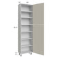 RTA Milan Beige Matte 24" x 13" x 90" Pantry Cabinet (2 doors, 13" depth) with 1 Finished Side