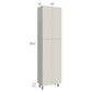 RTA Milan Beige Matte 24" x 13" x 90" Pantry Cabinet (4 doors, 13" depth) with 1 Finished Side