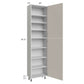 RTA Milan Beige Matte 24" x 13" x 96" Pantry Cabinet (2 doors, 13" depth) with 1 Finished Side
