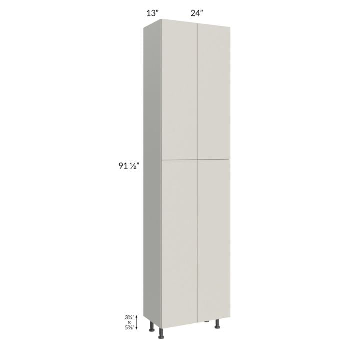RTA Milan Beige Matte 24" x 13" x 96" Pantry Cabinet (4 doors, 13" depth) with 2 Finished Sides