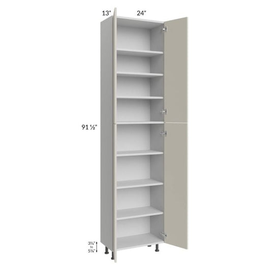 RTA Milan Beige Matte 24" x 13" x 96" Pantry Cabinet (4 doors, 13" depth) with 2 Finished Sides