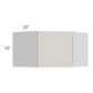 RTA Milan Beige Matte 24" x 15" Diagonal Corner Wall Cabinet-Left Hinged with 1 Finished End Panel