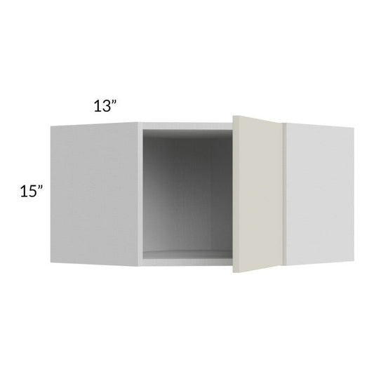 RTA Milan Beige Matte 24" x 15" Diagonal Corner Wall Cabinet-Right Hinged