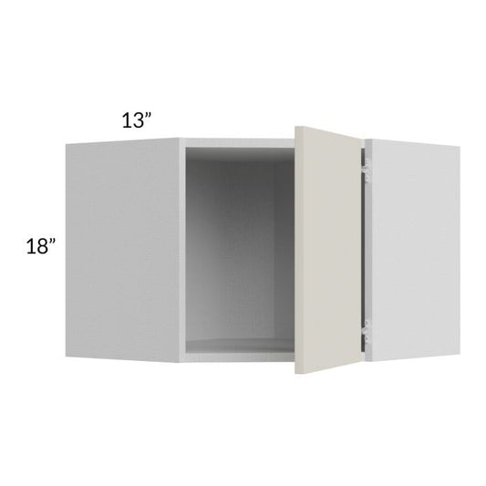 RTA Milan Beige Matte 24" x 18" Diagonal Corner Wall Cabinet-Right Hinged with 2 Finished End Panels