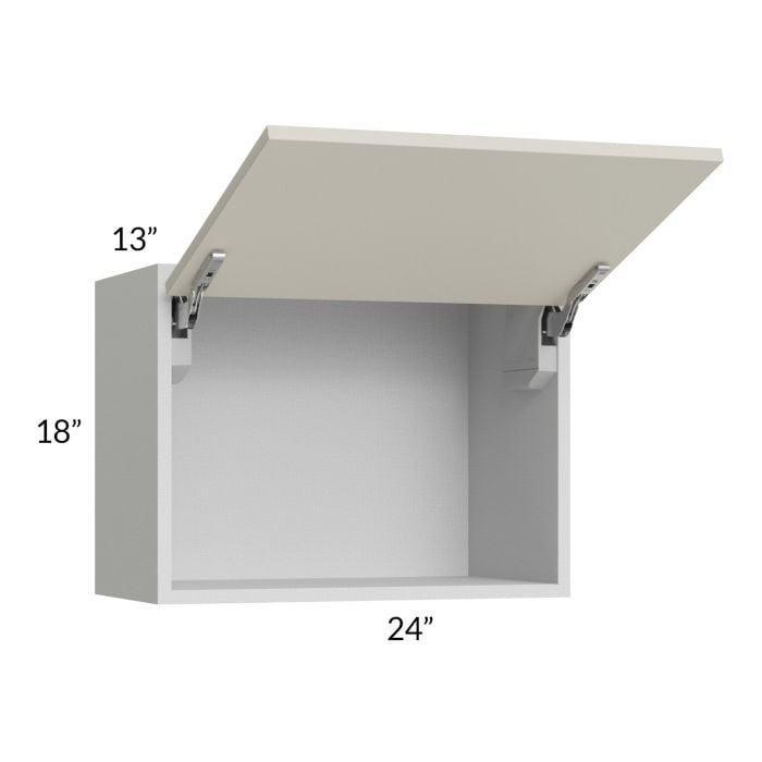 RTA Milan Beige Matte 24" x 18" Lift-Up Door Wall Cabinet with 2 Finished End Panels