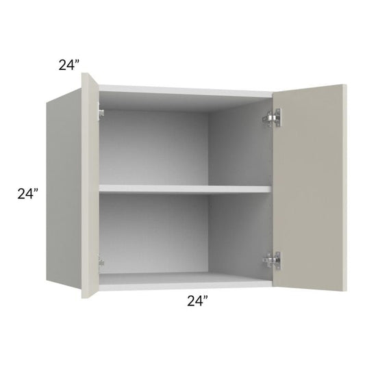 RTA Milan Beige Matte 24" x 24" x 24" Wall Cabinet with 2 Finished End Panels