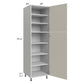 RTA Milan Beige Matte 24" x 24" x 84" Pantry Cabinet (2 doors, 24" depth) with 1 Finished Side and 4 Roll Out Trays