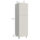 RTA Milan Beige Matte 24" x 24" x 84" Pantry Cabinet (2 doors, 24" depth) with 2 Finished Sides and 1 Roll Out Tray