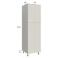 RTA Milan Beige Matte 24" x 24" x 84" Pantry Cabinet (4 doors, 24" depth) with 2 Finished Sides and 3 Roll Out Trays