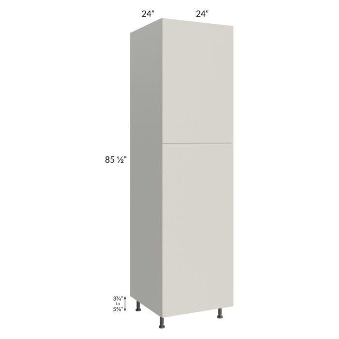 RTA Milan Beige Matte 24" x 24" x 90" Pantry Cabinet (2 doors, 24" depth) with 1 Roll Out Tray
