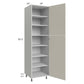 RTA Milan Beige Matte 24" x 24" x 90" Pantry Cabinet (2 doors, 24" depth) with 2 Finished Sides and 2 Roll Out Trays