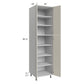 RTA Milan Beige Matte 24" x 24" x 90" Pantry Cabinet (4 doors, 24" depth) with 2 Finished Sides and 4 Roll Out Trays