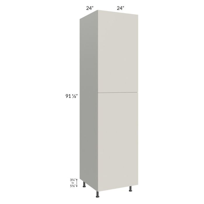 RTA Milan Beige Matte 24" x 24" x 96" Pantry Cabinet (2 doors, 24" depth) with 2 Finished Sides