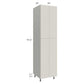 RTA Milan Beige Matte 24" x 24" x 96" Pantry Cabinet (4 doors, 24" depth) with 2 Finished Sides and 1 Roll Out Tray