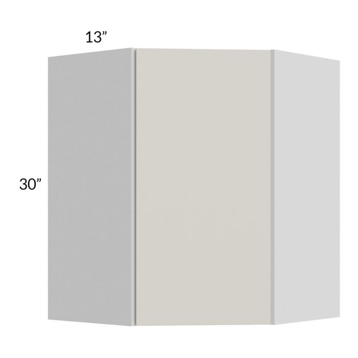 RTA Milan Beige Matte 24" x 30" Diagonal Corner Wall Cabinet-Right Hinged