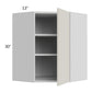 RTA Milan Beige Matte 24" x 30" Diagonal Corner Wall Cabinet-Right Hinged with 1 Finished End Panel